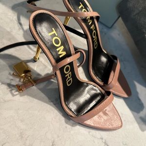 Tom Ford Padlock 85 MM Heels 37.5 ( sandals) Nude Pink Brand New